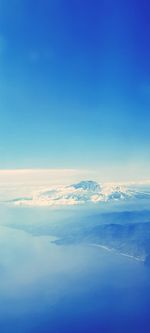 Aerial view of clouds over blue sky