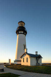 Sunset at yaquina head lighthouse, newport, oregon