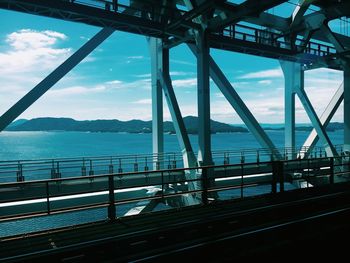 Bridge over sea against sky