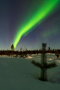 Scenic view of lake against sky at night