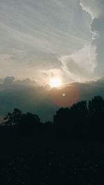 Scenic view of silhouette mountain against sky during sunset