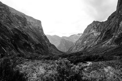 Scenic view of mountains against sky