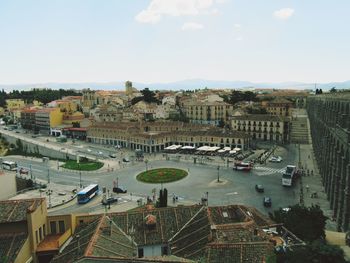 High angle view of city