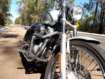 Motorcycle on street in city