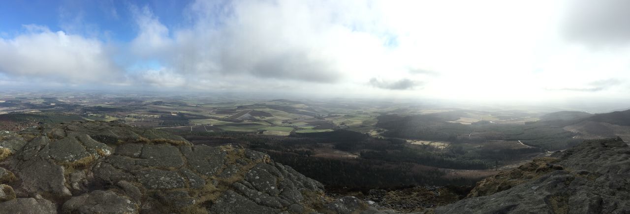 mountain, sky, scenics, landscape, tranquil scene, tranquility, beauty in nature, cloud - sky, nature, cloudy, mountain range, cloud, non-urban scene, physical geography, idyllic, high angle view, geology, day, rock - object, remote