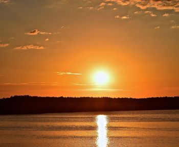 Scenic view of sunset over river