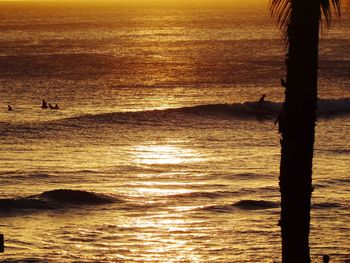 Scenic view of sea during sunset