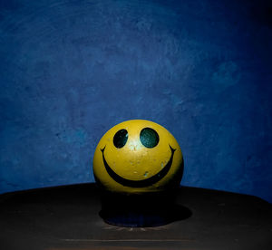 High angle view of yellow toy floating on water