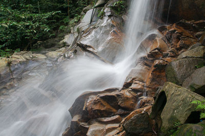 Scenic view of waterfall