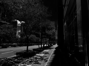 View of city street at night