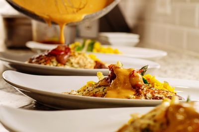 Close-up of food in bowl on table