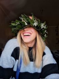 Portrait of young woman looking away
