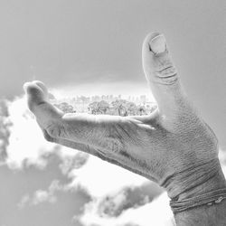 Close-up of hand holding island