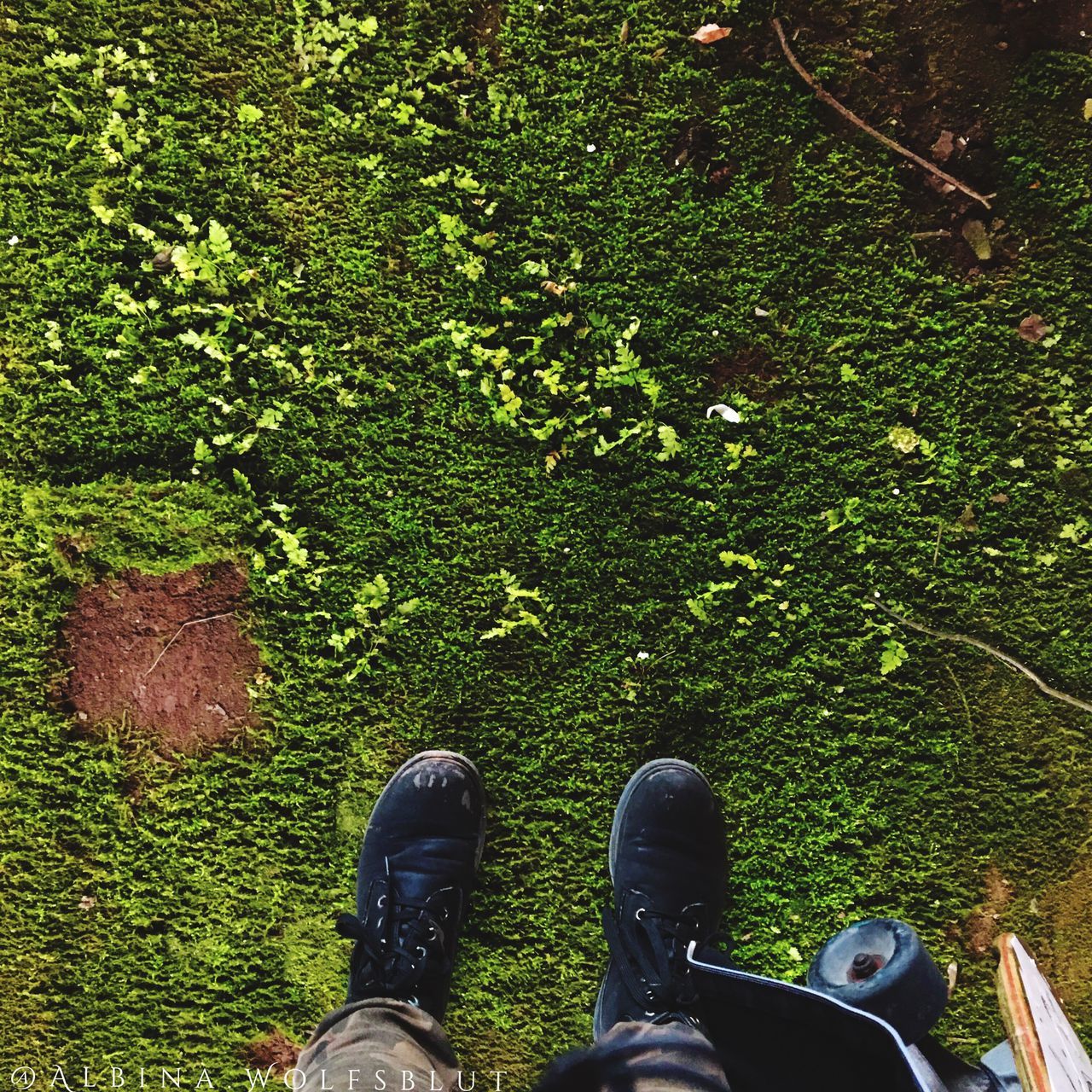 low section, human leg, personal perspective, shoe, real people, standing, lifestyles, human body part, one person, green color, men, leisure activity, day, outdoors, canvas shoe, close-up, adults only, adult, people