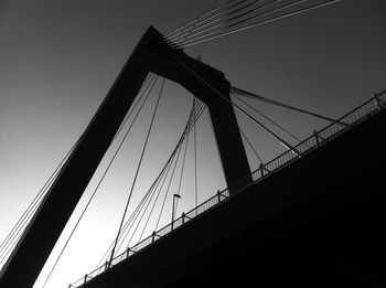 Low angle view of suspension bridge