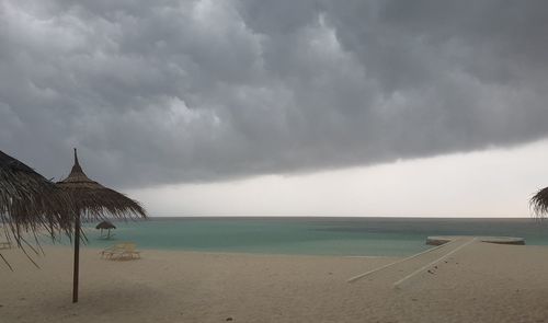 Scenic view of beach against sky