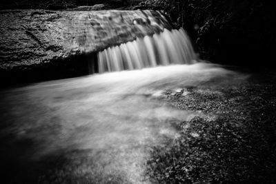 View of waterfall in forest