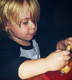 Close-up of boy playing