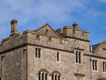 Low angle view of historic building against sky