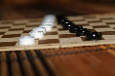 Close-up of chess pieces