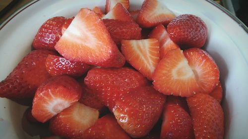 Close-up of strawberries in bowl
