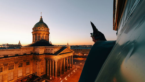 Kazan cathedral against sky during sunset
