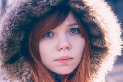 Close-up portrait of a young woman