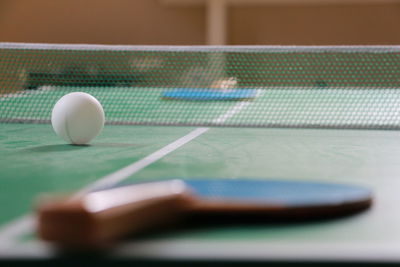 Table tennis table and paddles