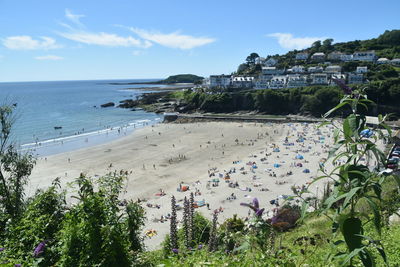 High angle view of beach against sky