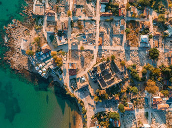 Aerial view of side. it is small resort town in turkey