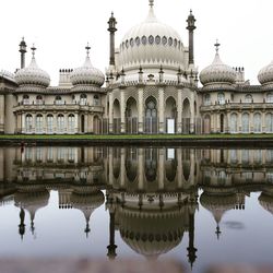Reflection of building in lake