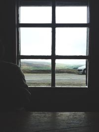 View of building through window