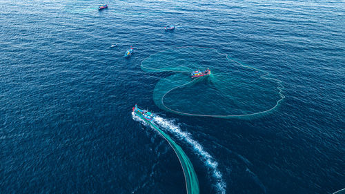 High angle view of sea