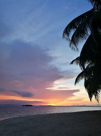 Scenic view of beach during sunset