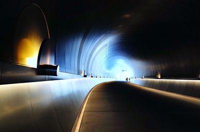 View of illuminated tunnel