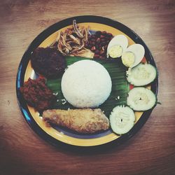 Close-up of food served in plate