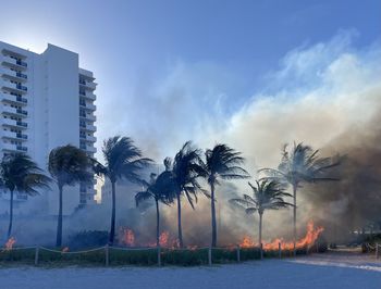 Fire on the beach - miami 