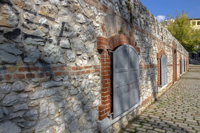 Stone wall of old building