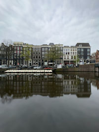 Reflection of buildings in water