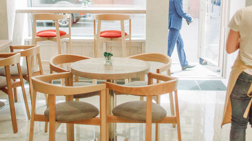 Chairs and table at restaurant