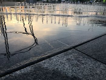 Reflection of building in water