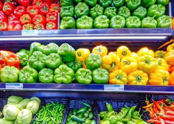 High angle view of market stall for sale