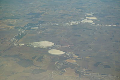 High angle view of water in farm