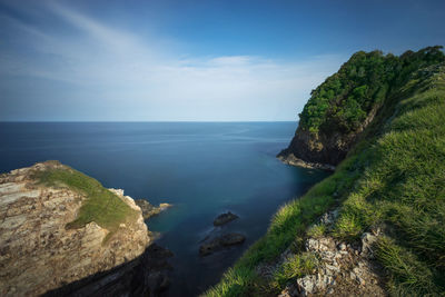 High angle view of sea against sky