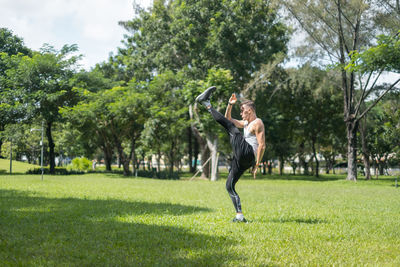 Man playing soccer