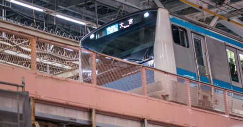 Low angle view of train at railroad station