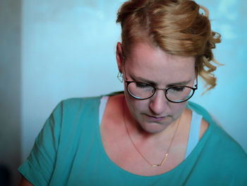 Close-up portrait of young woman