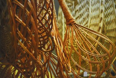 Close-up of handmade wicker objects