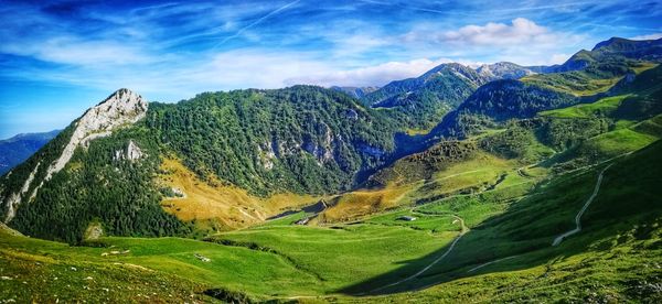 Scenic view of mountains against sky