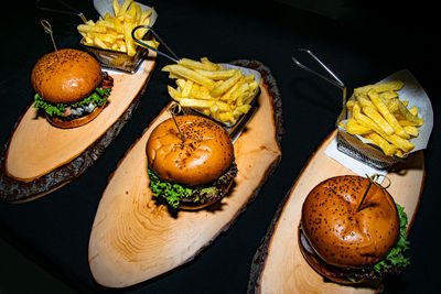 High angle view of food on table